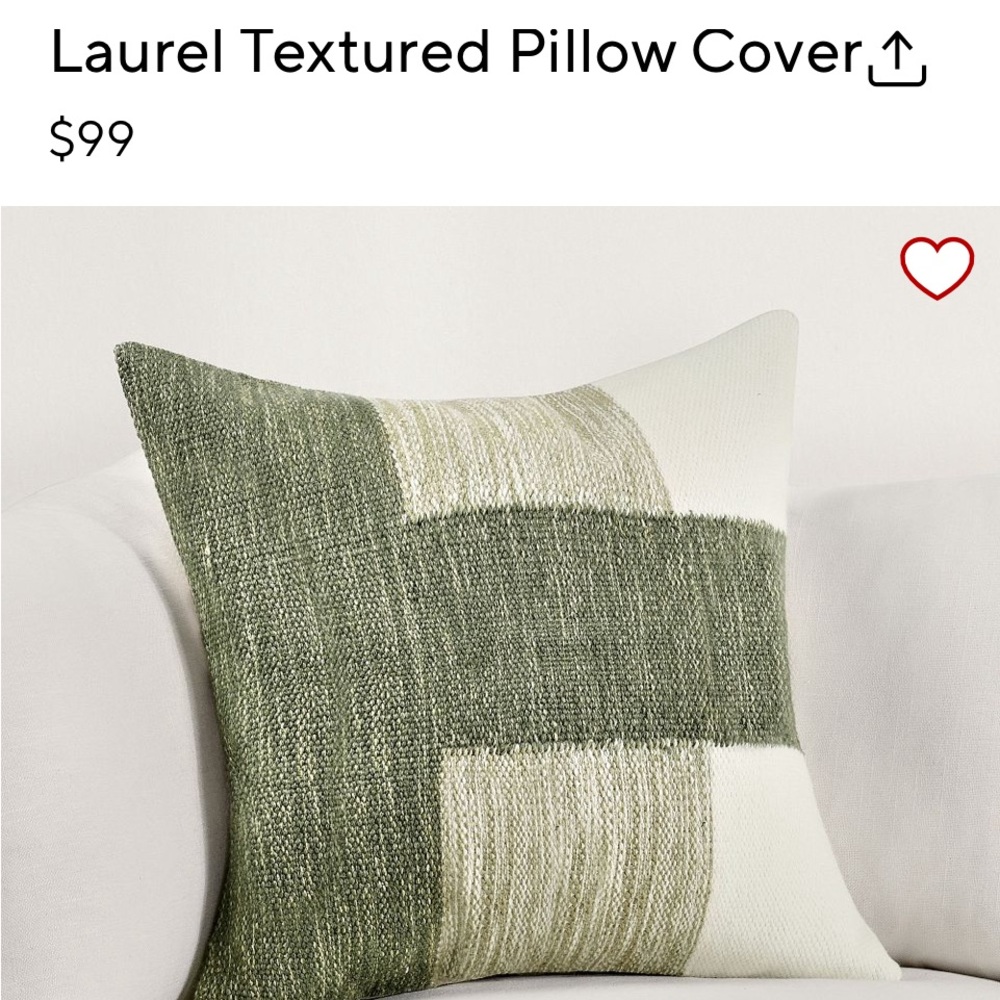 Pair of Pottery Barn Laurel textured pillow cover